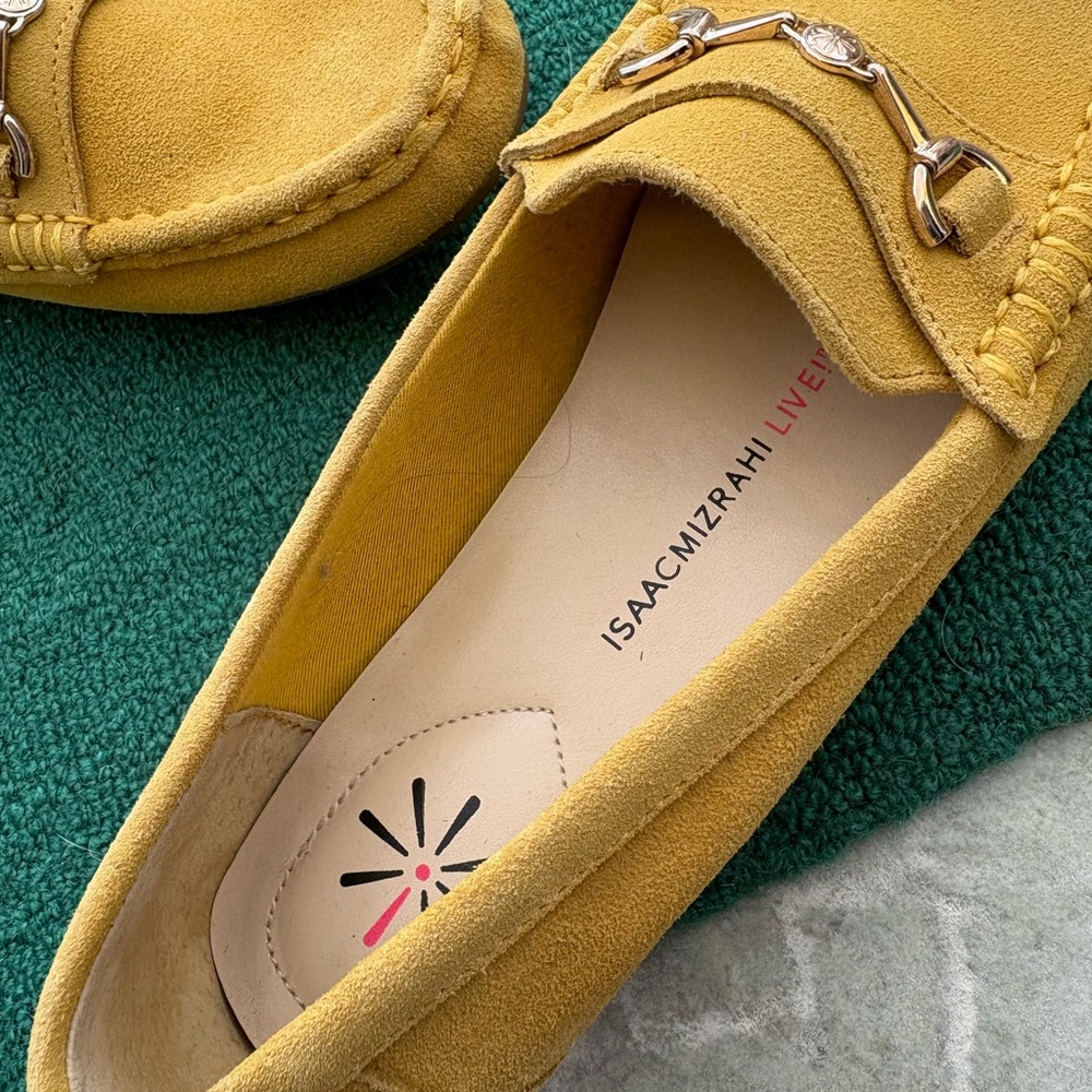 Isaac Mizrahi Live Yellow Suede Loafers - Picture 5 of 7